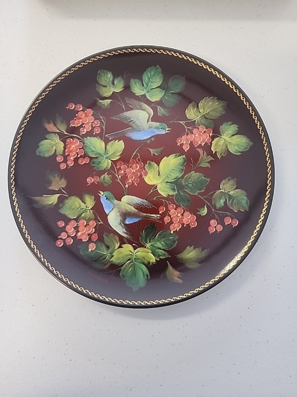 Rapture Plate By Sergei Rogatov Flights Of Fancy Series Hand-Painted Porcelain L